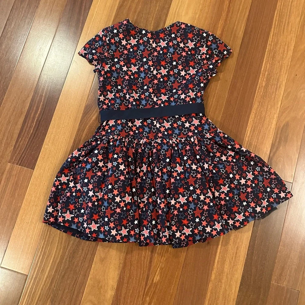 GAP Patriotic Sz M Navy Stars Drop Waist Dress w/ Tulle Underlay - Like New! 🎆
